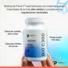Biotina BIO C300 con Colágeno – Prime T - Shop Salud Integral 