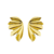 Brinco grande com design de folha, banhado em ouro 18k - Belaluk | Semijoias finas femininas