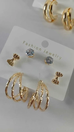 Aros Dorados x3 Promo - Vani bijouterie y accesorios 