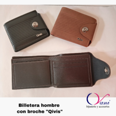 Billetera Hombre Con Broche cuero ecológico