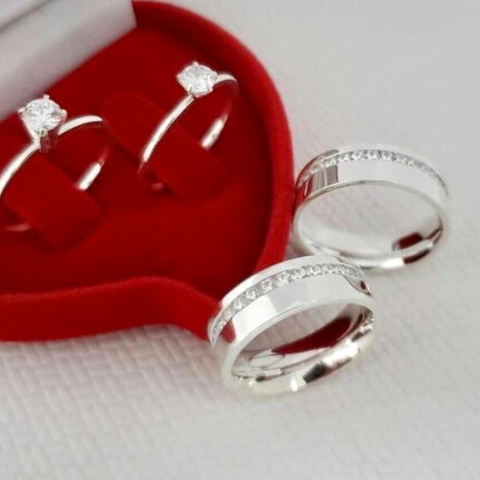 Aliança 6mm + solitário