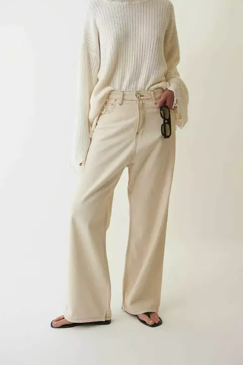 Jean Baggy Olivo Crudo