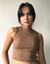 CROPPED CANELADO GOLINHA - MARROM - comprar online