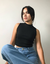 CROPPED CANELADO GOLINHA - PRETO