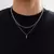 Pingente de Metal em Aço Inoxidável com Design de Corrente Fina