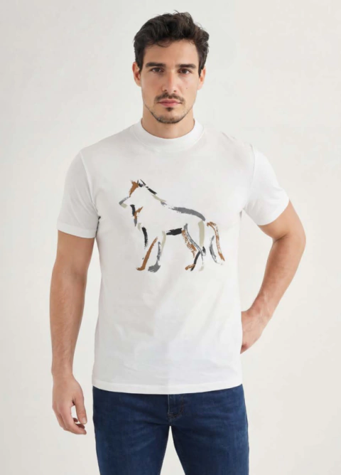 Camiseta Acostamento Lobo Casual Masculina 121402021