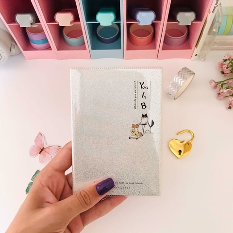 Caderno A6 Capa Glitter Cachorrinho