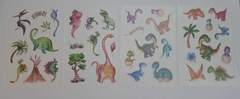 Cartelas de adesivos - Dinossauros e Fundo do Mar - Unidade