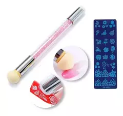 Pincel esponja degrade doble + stamping
