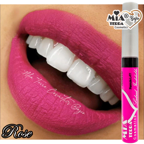 Labiales Indelebles Mate Color Rose Mia Terra Cosmetics