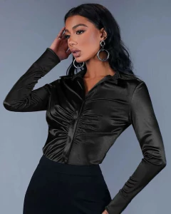 BLUSA FRUNCIDO DE SATEN - comprar online