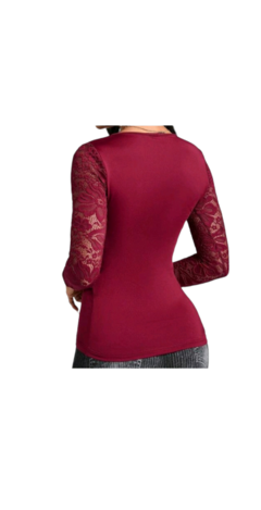 BLUSA MANGA ENCAJE - comprar online