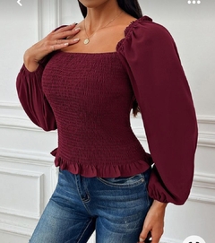 BLUSA MANGA FAROL ROJO ITALIANO