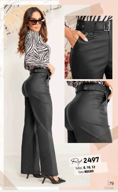 JEANS PALAZZO TIPO CUERO - comprar online