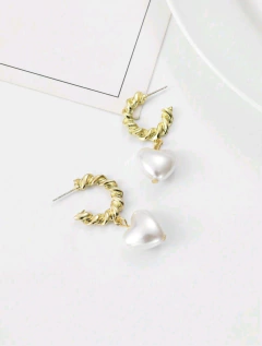 AROS PERLA CORAZON - comprar online