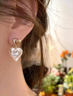 AROS CORAZON DIAMANTE IMITACIÓN