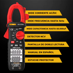 PINZA AMPEROMETRICA BRINNA AC/DC HB-209B - Elecas Materiales Eléctricos