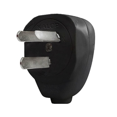 Ficha Macho 10A giratoria lateral Negro Kalop - comprar online