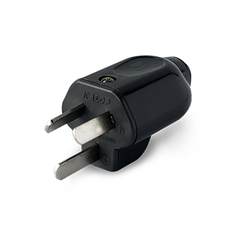 Ficha Macho K3 10A 3 Pernos Chatos Negro Kalop - comprar online