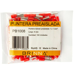 PUNTERA TERMINAL TIFF BRINNA BOLSA X100 - Elecas Materiales Eléctricos