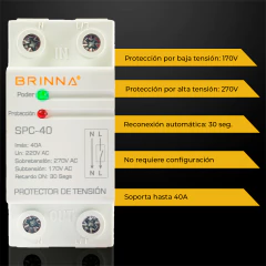 PROTECTOR MONOFASICO BRINNA SPC-40 - tienda online