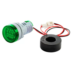 MINI VOLTAMPERIMETRO DIGITAL 22MM 100CA VERDE BRINNA - comprar online