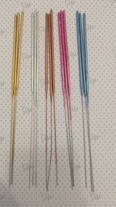 VELA SPARKLE RECTA PERLADA CORTA