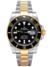 Rolex submariner (plateado con negro y dorado)