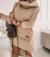 Blusa de Frio Nude Mullet Alongada Gola Alta