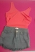 Conjunto Saia e Regata Coral