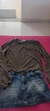 Conjunto Saia Jeans e Croped Verde