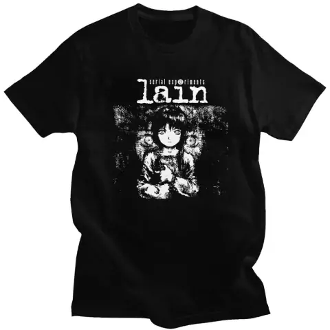 Camiseta Basica Camisa Lain Iwakura Serial Experiments Eyes Terror Anime Unissex
