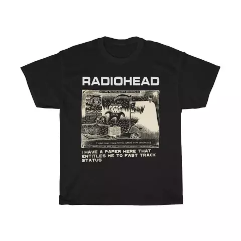 Camiseta Basica Camisa Radiohead Metal Rock N Roll Album Fan Moda Unissex
