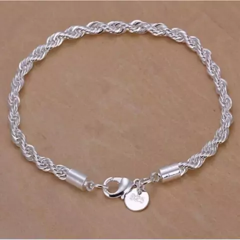 Pulseiras Bangle Com Banho De Prata 925 Corrente 925
