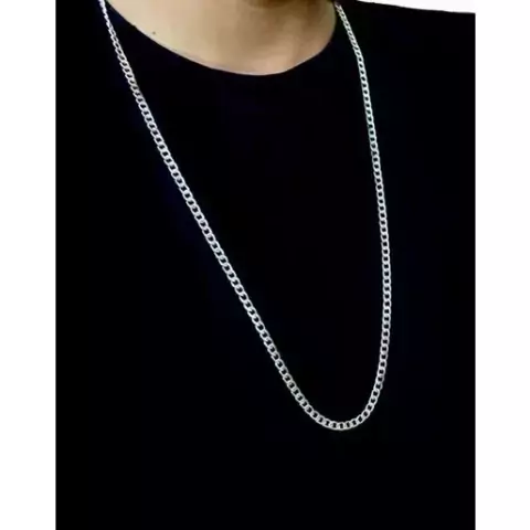 Corrente Cordão Banhado Prata 925 Masculina 60cm 4mm
