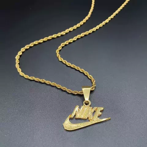 Corrente Masculino 60cm com Pingente nk \lacosh \jacaré americano \Dourado