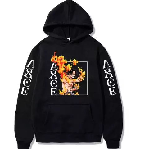 Blusa Moletom One Piece Portgas Ace Punhos De Fogo Anime