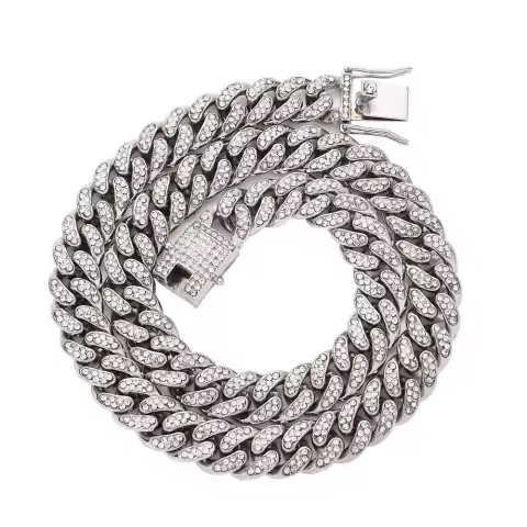 Colar De Corrente De Hip Hop Com Strass De 40 CM