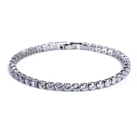 4 Milímetros Cubic Zirconia Pulseiras De Tênis Para Mulheres Homens Iced Out Cadeia Pulseira De Prata Homens Zircon Braçadeira Cz Pulseras Casal