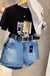 Imagem do shorts jeans laycra c/cinto