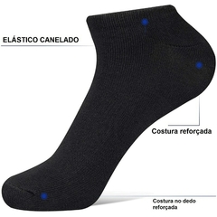 Kit 12 Pares Meia Soquete Masculina Adulto Tecido Respirável Atacado Revenda Lo