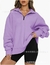 Camisolas femininas com zíper de cor sólida outono inverno pulôveres casuais - comprar online