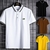 Camisa polo com bordado para homem, camisa polo com lapela, manga curta. - comprar online