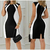 Mini vestido sexy com bainha feminina, sem mangas, pacote quadril. - loja online