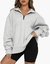 Camisolas femininas com zíper de cor sólida outono inverno pulôveres casuais - Estilo chic