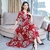 Imagem do Vestido maxi longo floral feminino, vestido boho de linha A feminina, elegante.