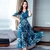 Vestido maxi longo floral feminino, vestido boho de linha A feminina, elegante. - Estilo chic