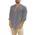 Camisas masculinas de linho de algodão de manga comprida, monocromáticas, gola - loja online