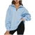 Camisolas femininas com zíper de cor sólida outono inverno pulôveres casuais - Estilo chic