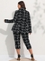 Finjani-Blazer frontal de botão xadrez e calças cortadas para mulheres, blazer na internet